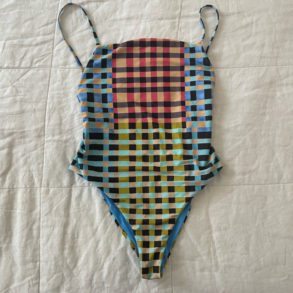 Mara Hoffman Gingham One Piece Swimsuit